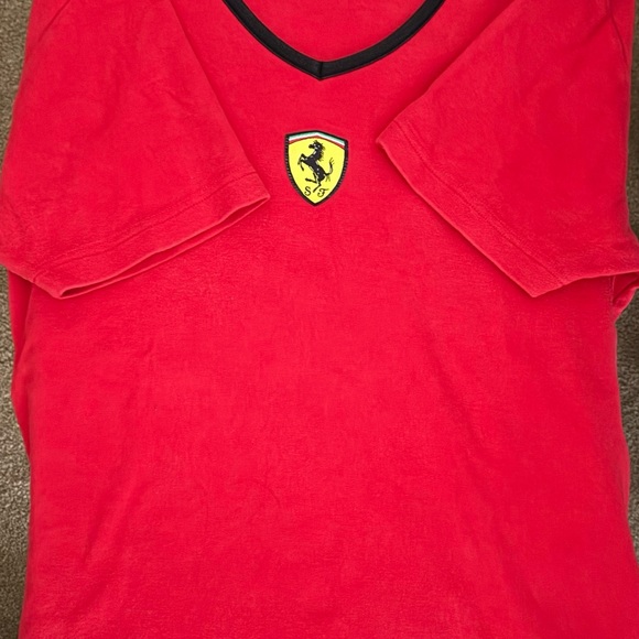 Ferrari Red V-Neck Top with Logo - Picture 3 of 8